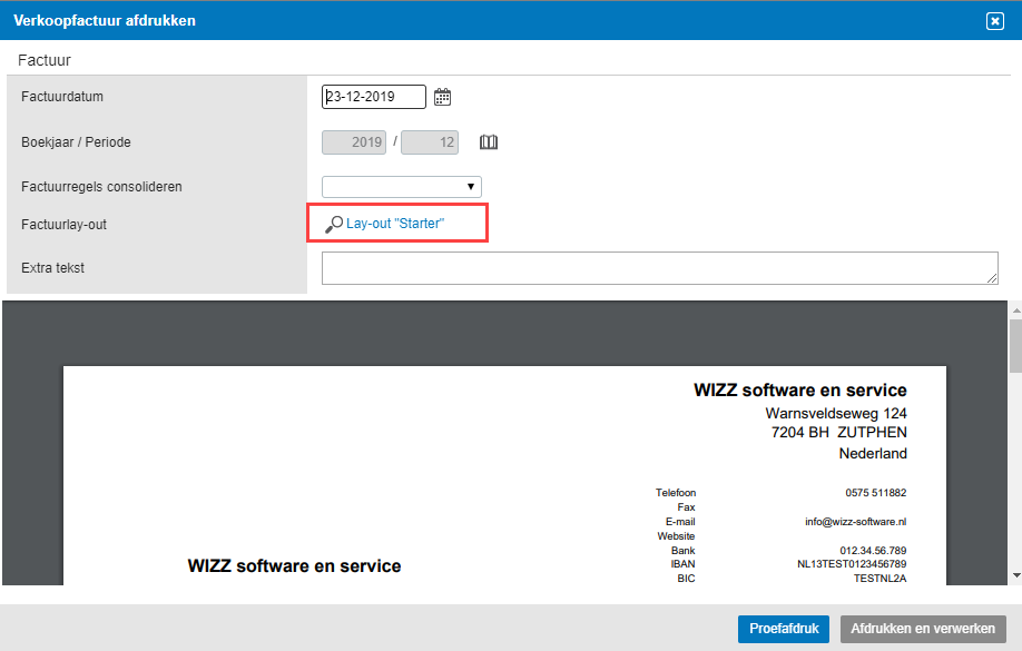 Exact - Factuur lay-out 1