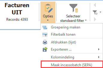 SEPA - Incassobatch aanmaken