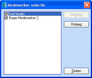 Agenda - Medewerkers selecteren