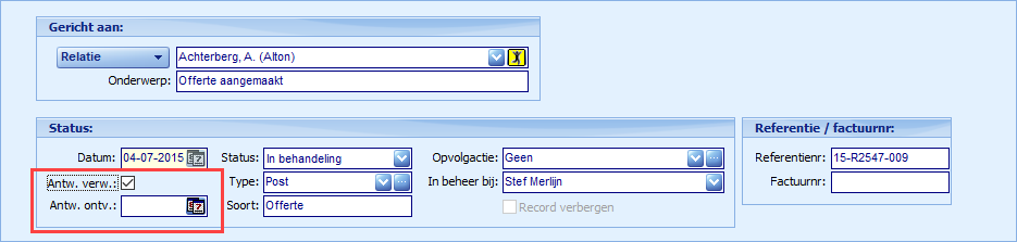 Communicatie - details antwoord verwacht