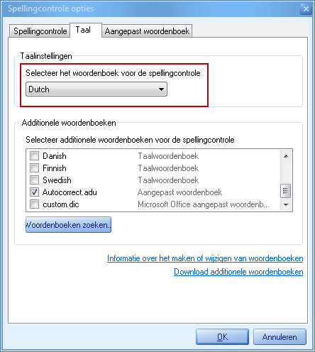 Spellingscontrole woordenlijst NL