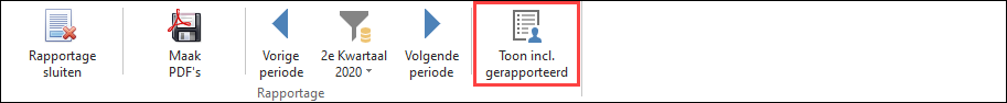 Camera Controle - Rapportage - Overzicht - Toon incl gerapporteerd