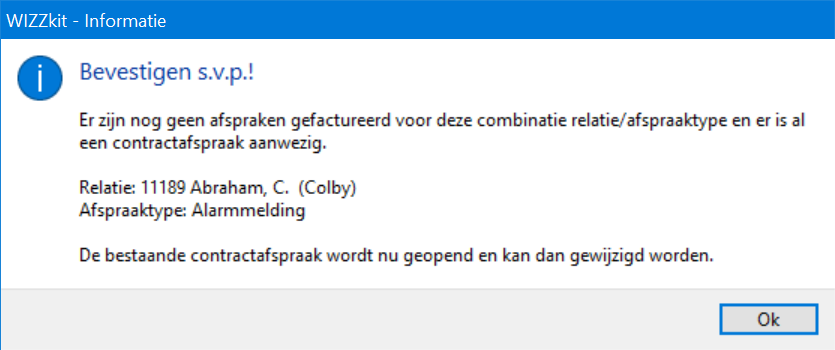 Contractafspraken - Nieuwe factuur - Geen afspraken gefactureerd