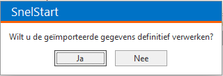 Snelstart - Importprofiel klanten - Definitief verwerken