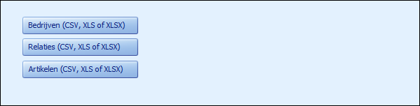 Importeren - Selecteer entiteit