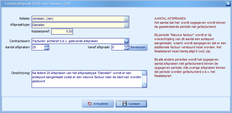 Contractafspraken - Nieuwe factuur