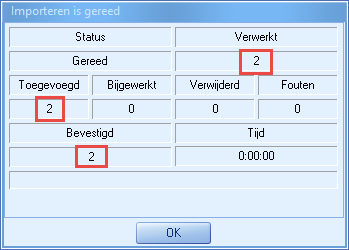Importeren - Wizard 4 Statusrapport