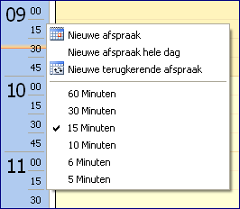 Agenda - tijdsbalk 15min