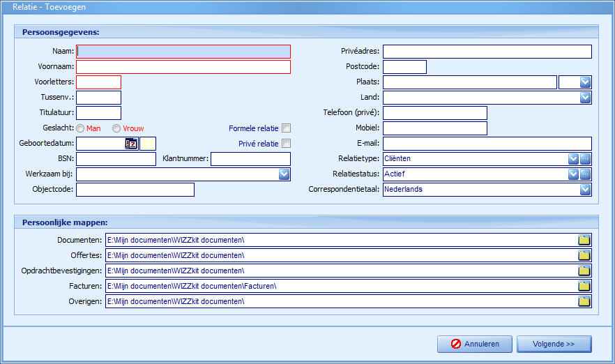 Relaties - toevoegen