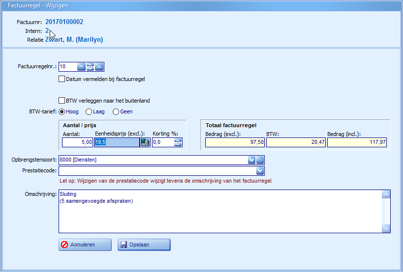 Prijsafspraken - Afspraken samengevoegd op factuur