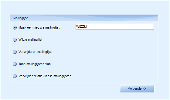 Mailinglijsten - Aanmaken