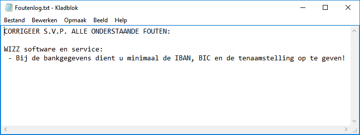 Importeren - Fouten logbestand