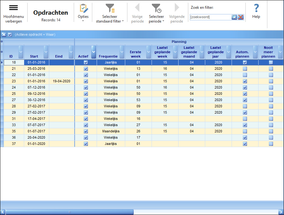 Opdrachten - weekplanning per week 2
