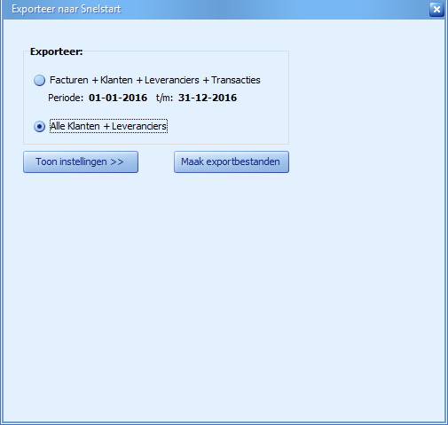 SnelStart - snelstart export 2
