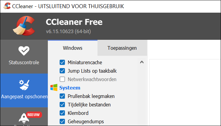 Opschonen PC 1