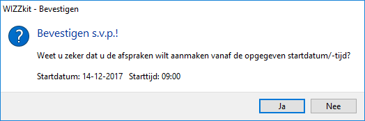 Agenda - Afsprakengenerator - Bevestigen