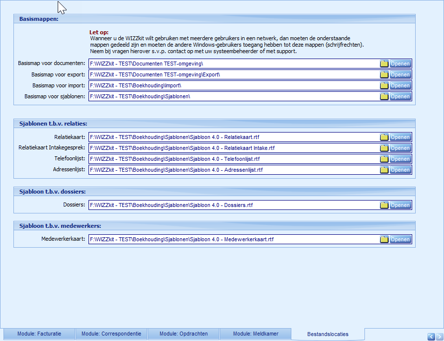 Instellingen - Bestandlocaties