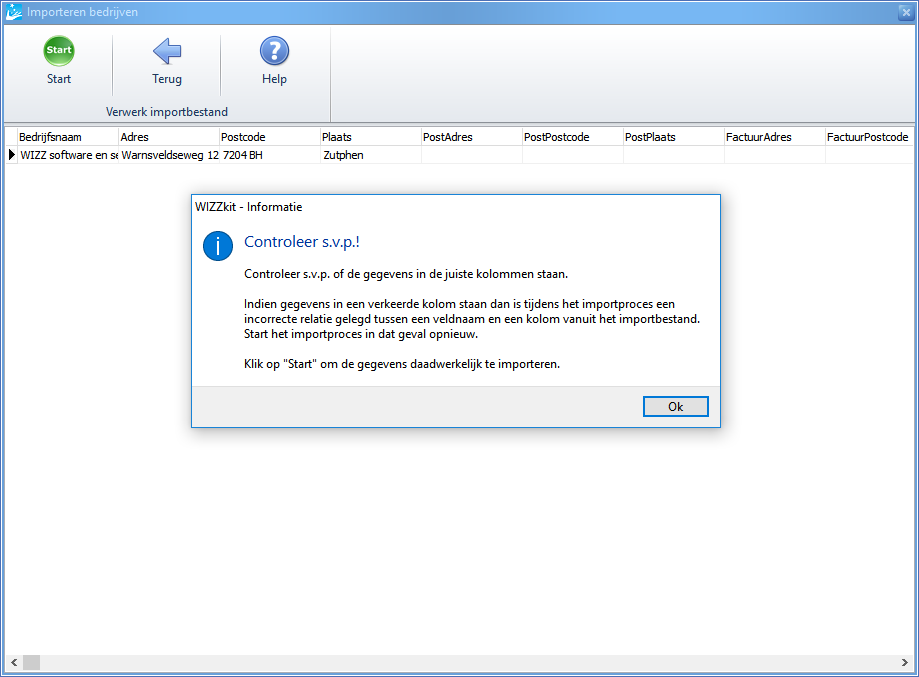 Importeren - Controleren Importgegevens