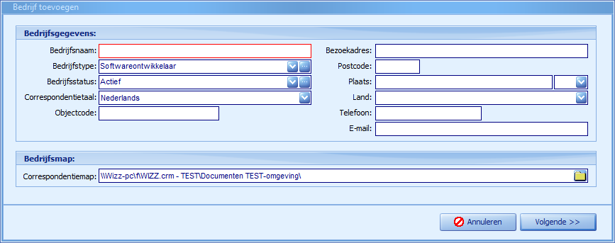 Bedrijven - toevoegen