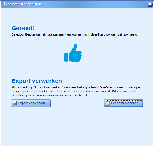 SnelStart - snelstart Export gereed