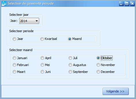 Exact - Selecteer periode