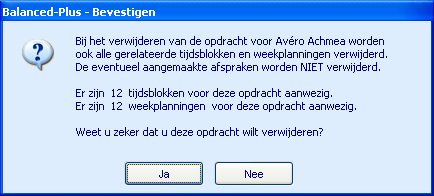 Opdrachten - verwijderen