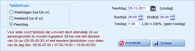Onregelmatigheidstoeslag - Feestdag