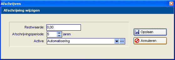 Afschrijvingen - Wijzigen