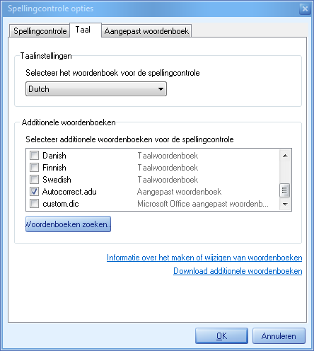 Spellingscontrole woordenlijsten