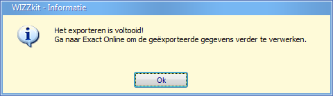 Exact - Exporteren is voltooid