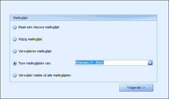Mailinglijsten - Toon van relatie