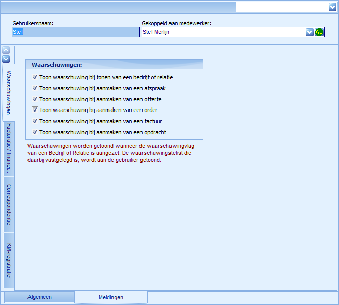 Gebruikers Meldingen
