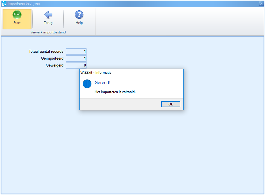Importeren - Starten