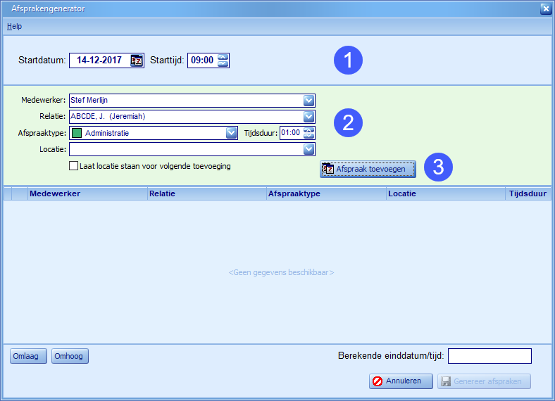 Agenda - Afsprakengenerator