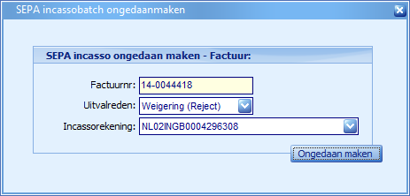 SEPA - Incassobatch ongedaan maken 2