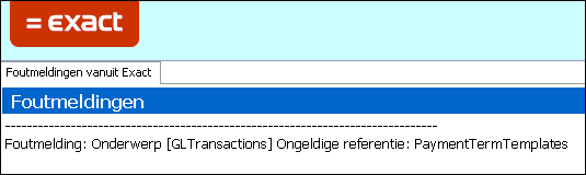 Foutmelding - Betalingsconditie onbekend